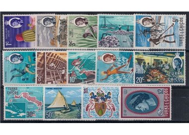TURKS E CAICOS 1971 Serie ordinaria 14v MNH**