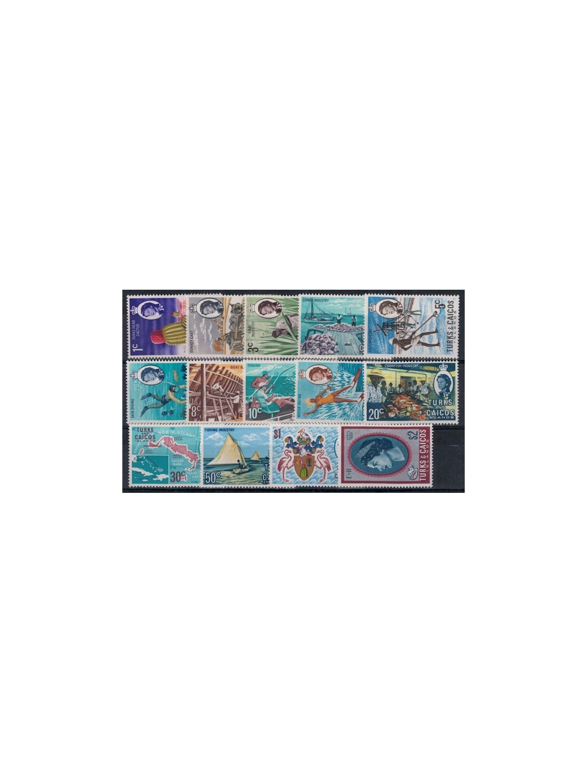 TURKS E CAICOS 1971 Serie ordinaria 14v MNH**
