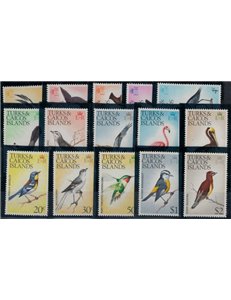 TURKS AND CAICOS 1973 Definitives, birds 15 v