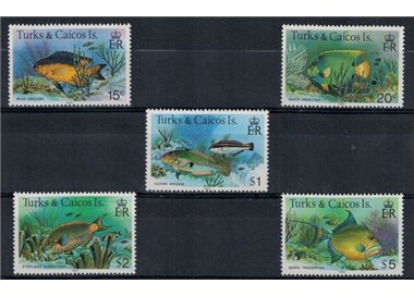 TURKS AND CAICOS 1983 Definitives, fish, with year 1983 5 v
