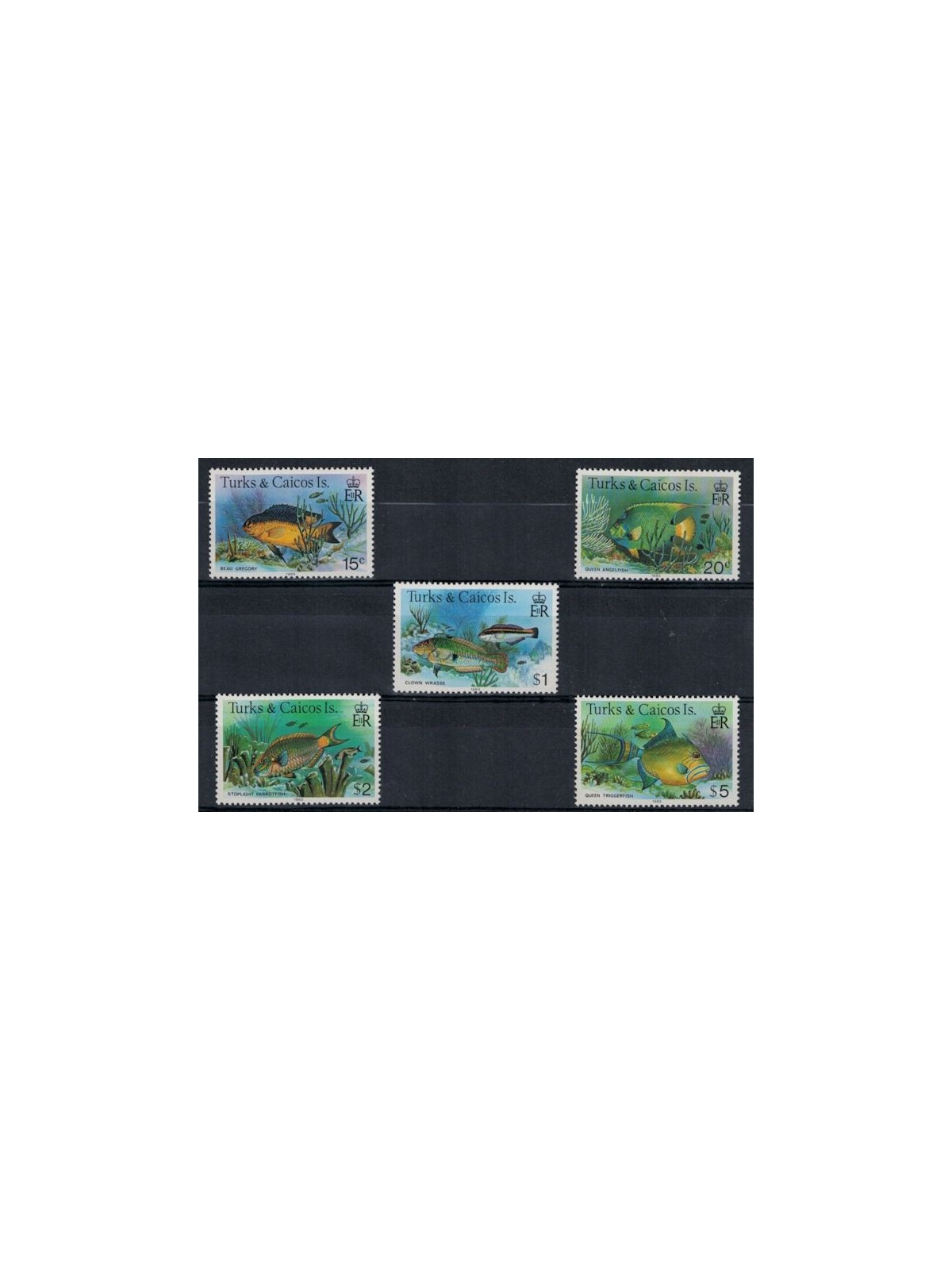TURKS AND CAICOS 1983 Definitives, fish, with year 1983 5 v