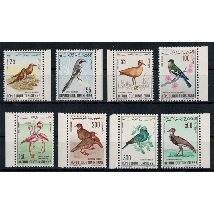 TUNISIA 1965-66 Fauna, birds 8v MNH**