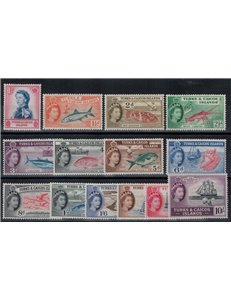 TURKS E CAICOS 1957 Definitivi - Definitives 14 v