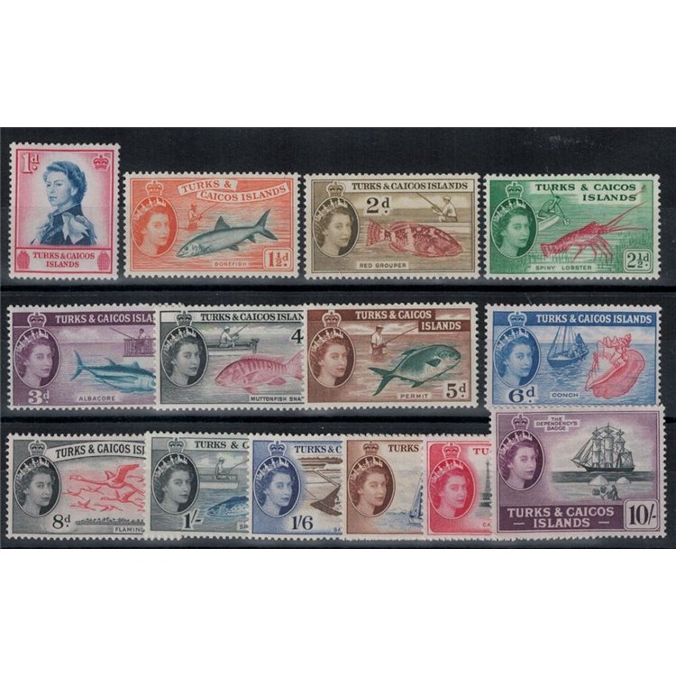 TURKS E CAICOS 1957 Definitivi - Definitives 14 v