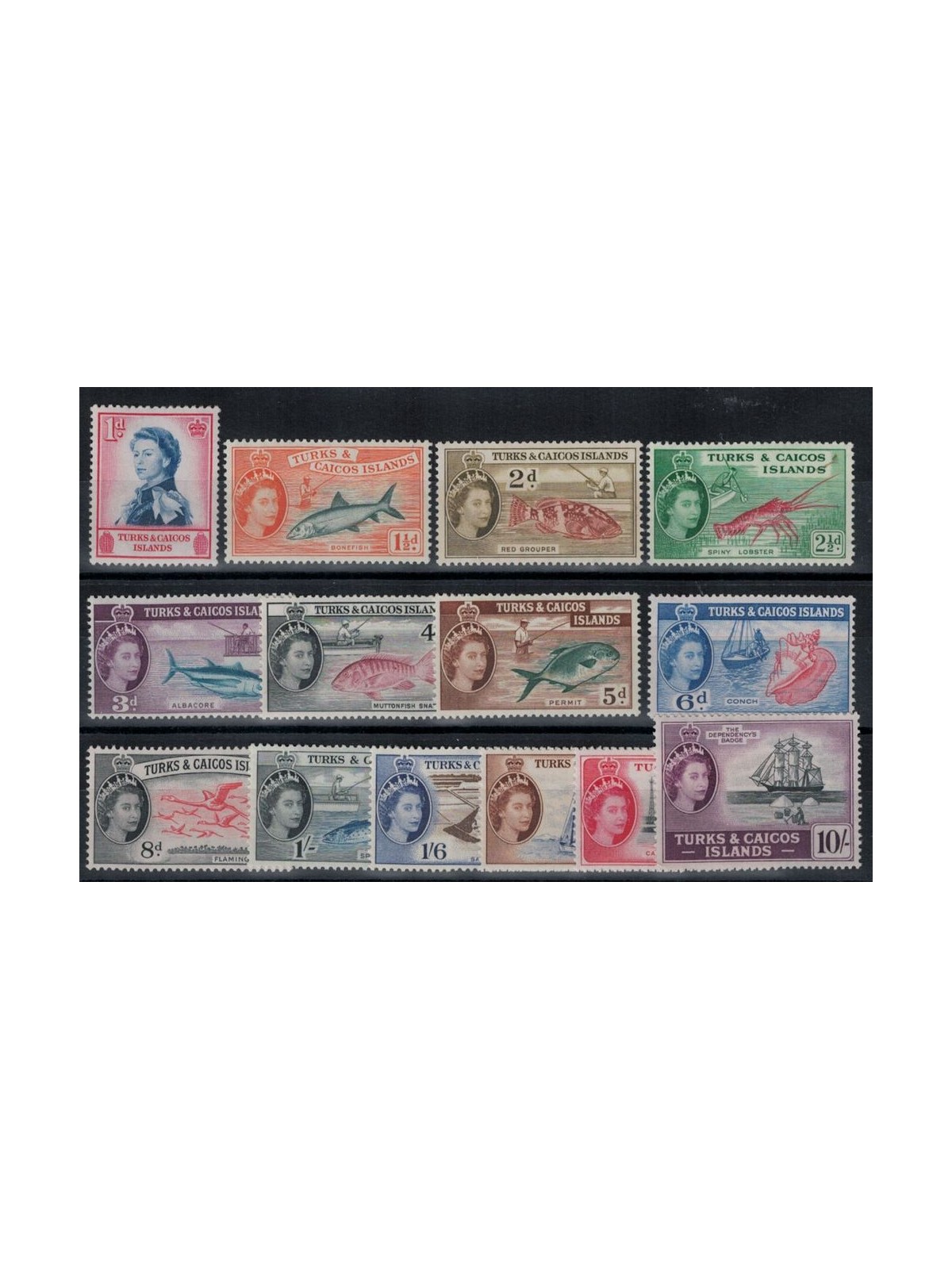 TURKS E CAICOS 1957 Definitivi - Definitives 14 v