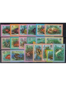 TUVALU 1979-81 Serie ordinaria, pesci 19v MNH**