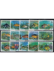 TURKS AND CAICOS 1978/79 Definitives, fish 15 v