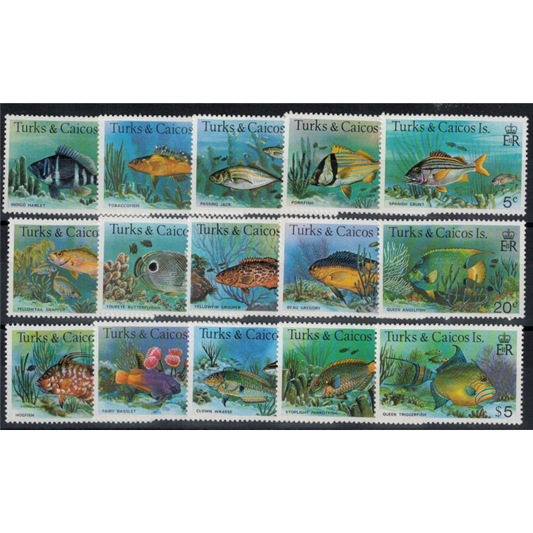 TURKS AND CAICOS 1978/79 Definitives, fish 15 v