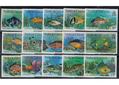 TURKS AND CAICOS 1978/79 Definitives, fish 15 v