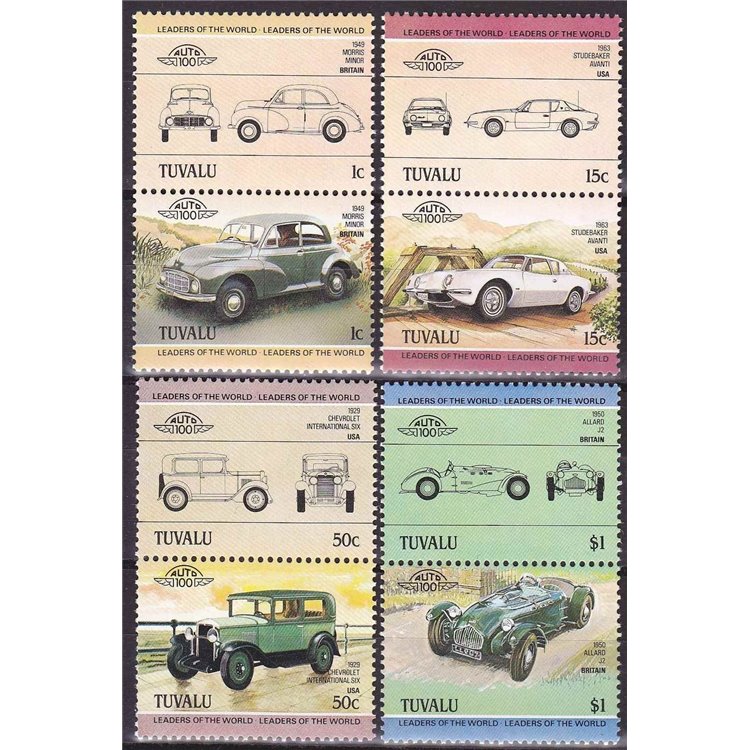 TUVALU 1984 Automobili - Cars 4x2v MNH**