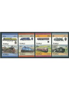 TUVALU 1985 Trains, locomotives 8v MNH**
