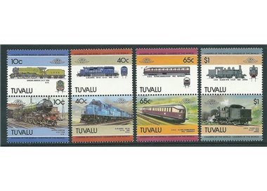 TUVALU 1985 Treni, locomotive 8v MNH**