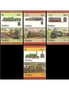 TUVALU 1985 Trains, locomotives 8v MNH**