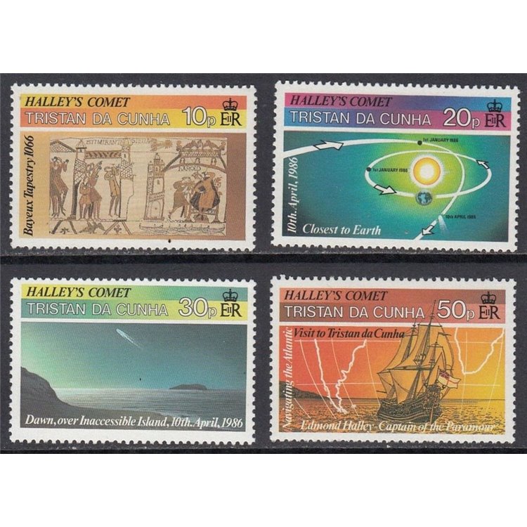 TRISTAN DA CUNHA 1986 Cometa di Halley - Halley's comet 4v MNH**