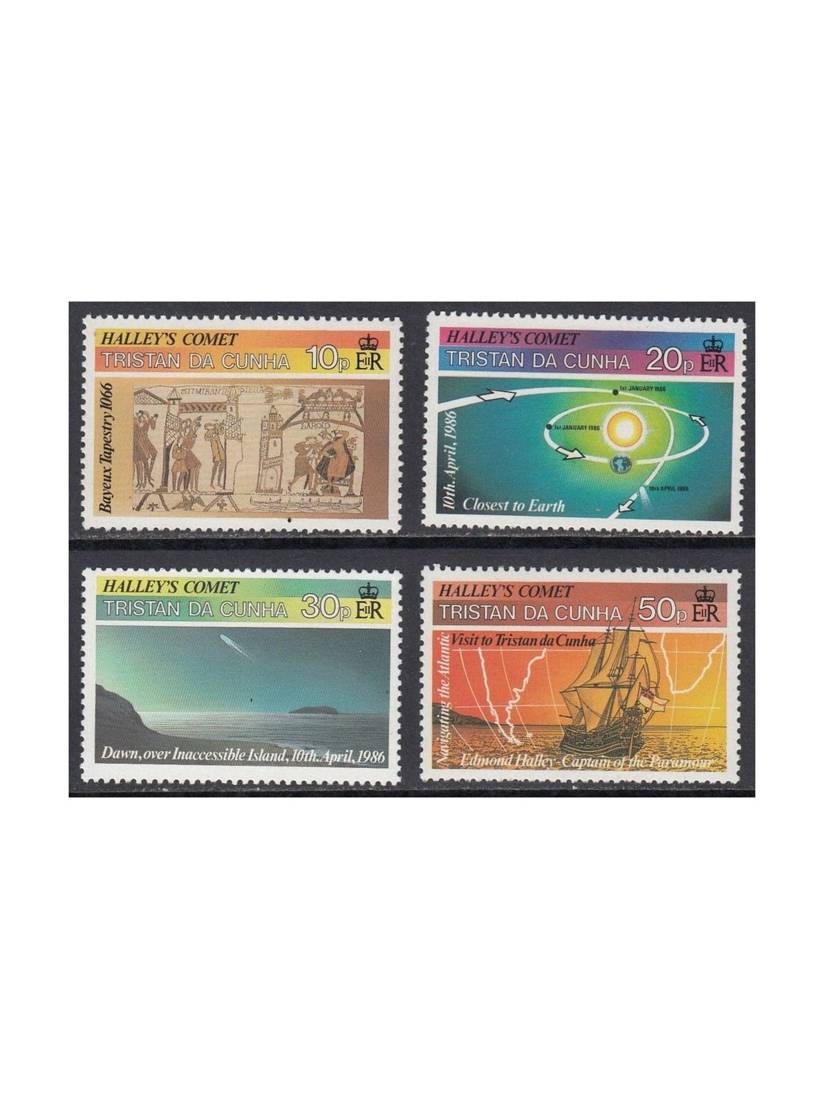 TRISTAN DA CUNHA 1986 Halley's Comet 4v MNH**