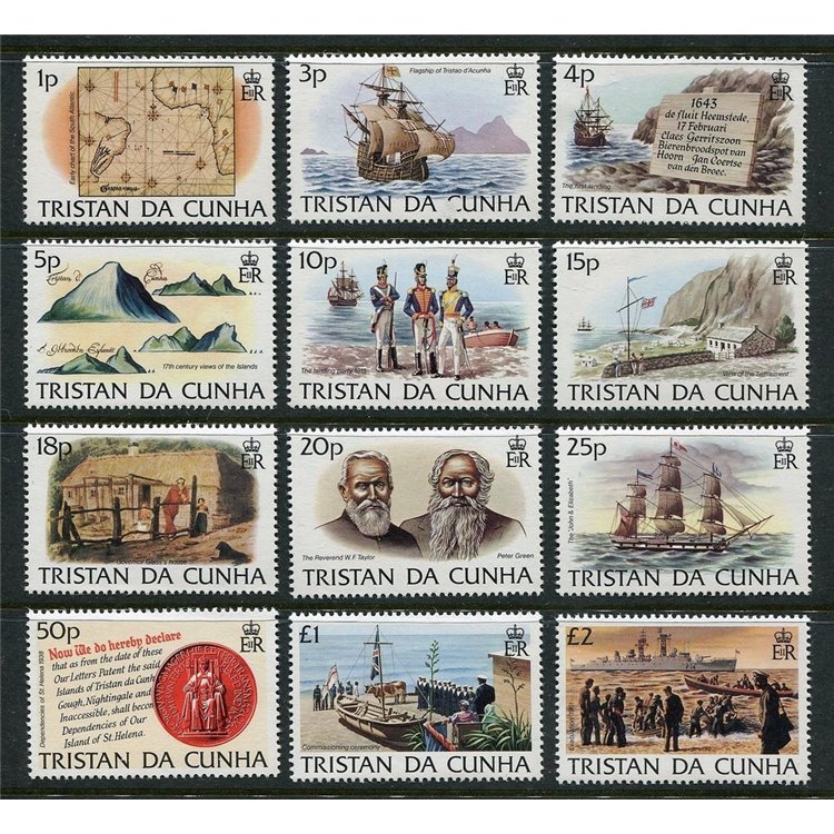 TRISTAN DA CUNHA 1983 Definitives, Island history 12v MNH**