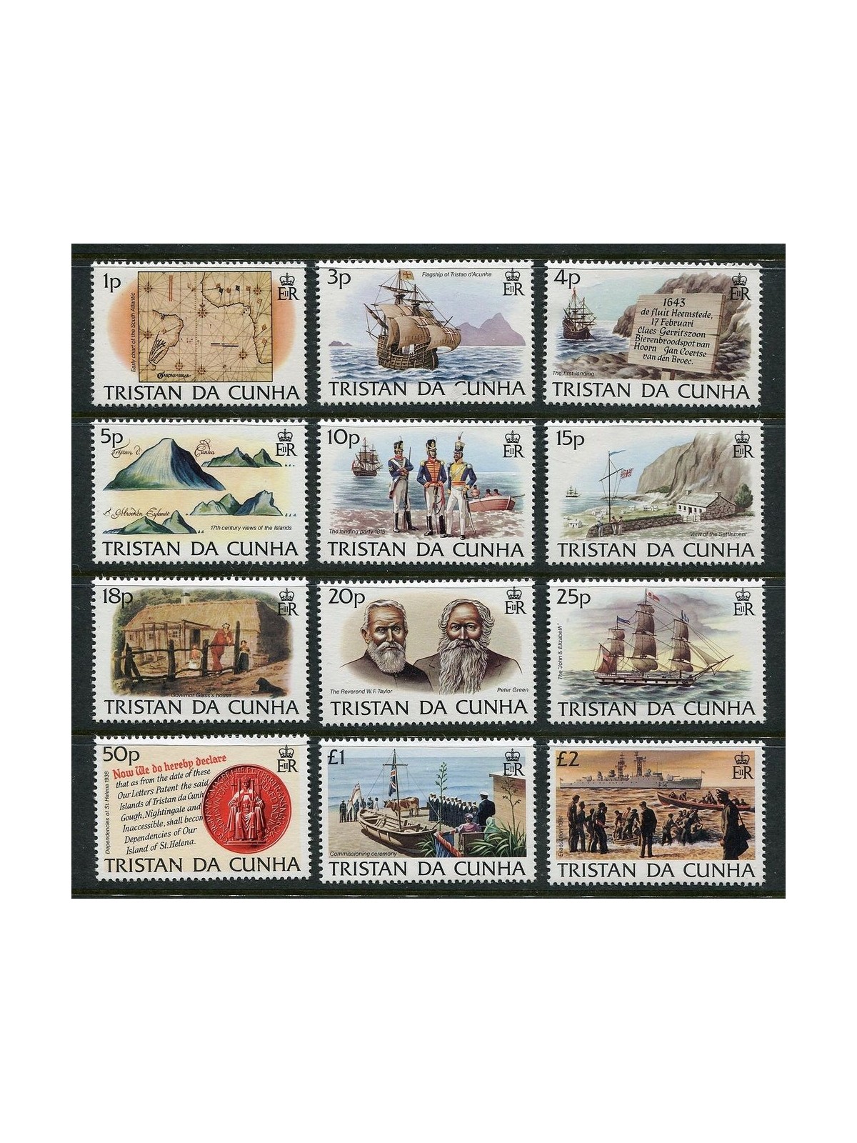 TRISTAN DA CUNHA 1983 Definitives, Island history 12v MNH**