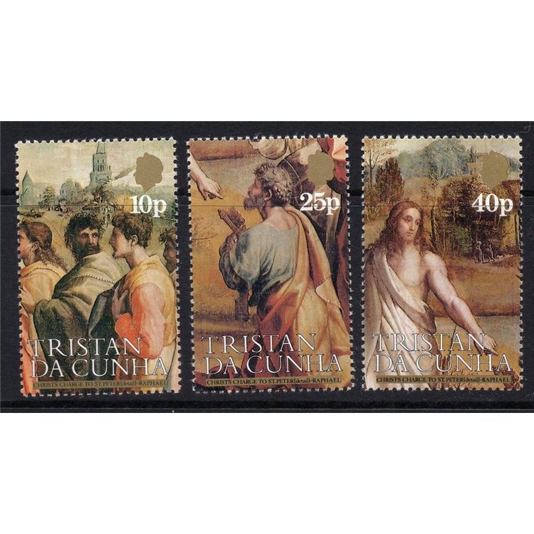 TRISTAN DA CUNHA 1983 Raffael paintings 3v MNH**