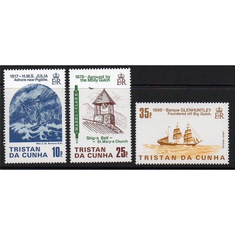 TRISTAN DA CUNHA 1985 Ship wrecks 3v MNH**