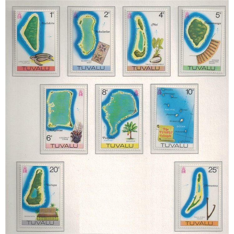 TUVALU 1978 Definitives no watermark 9v MNH**