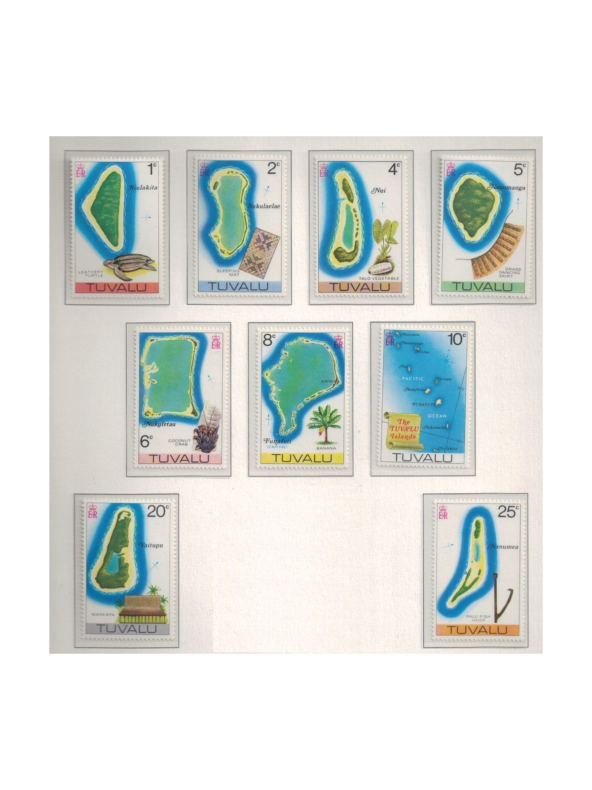 TUVALU 1978 Definitives no watermark 9v MNH**