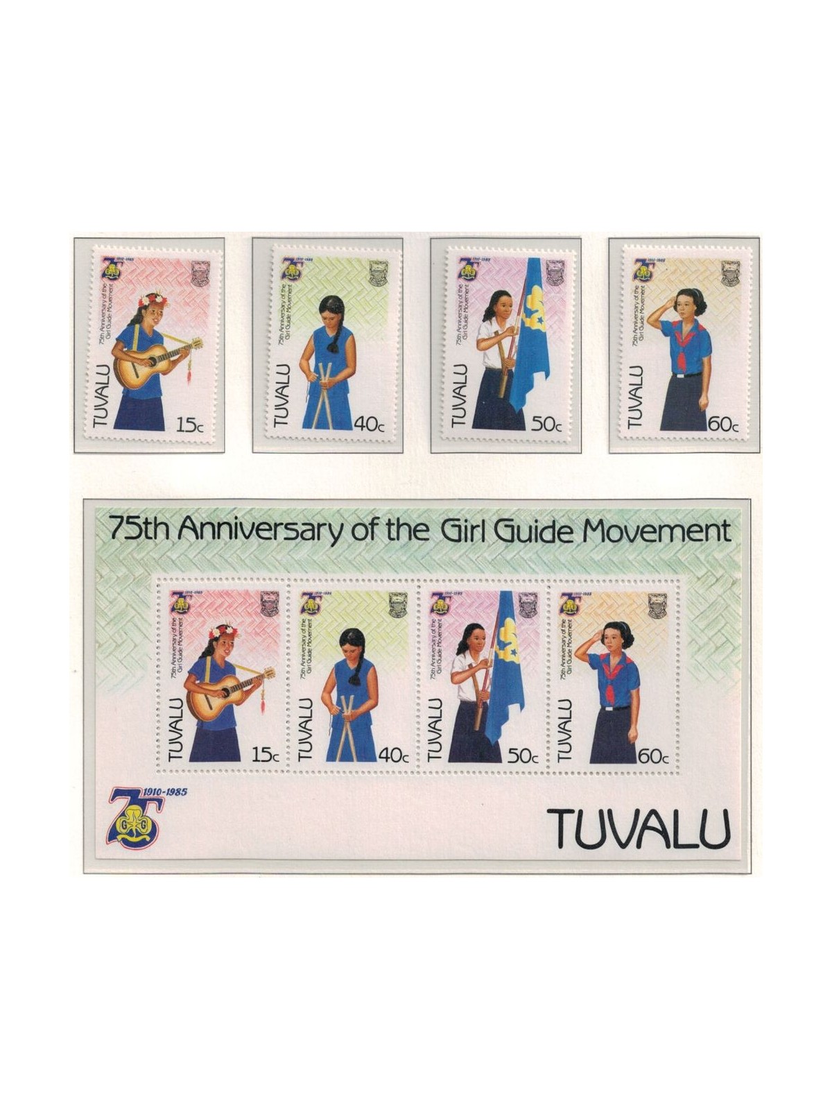 TUVALU 1985 Girl Guides 4v + 1 BF MNH**