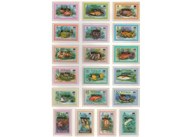 TUVALU 1981 Official, fish 19v MNH**
