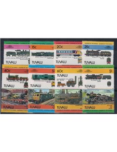 TUVALU 1984 Treni, locomotive 16v MNH**