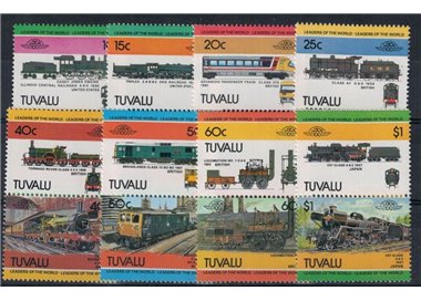 TUVALU 1984 Trains, locomotives 16v MNH**