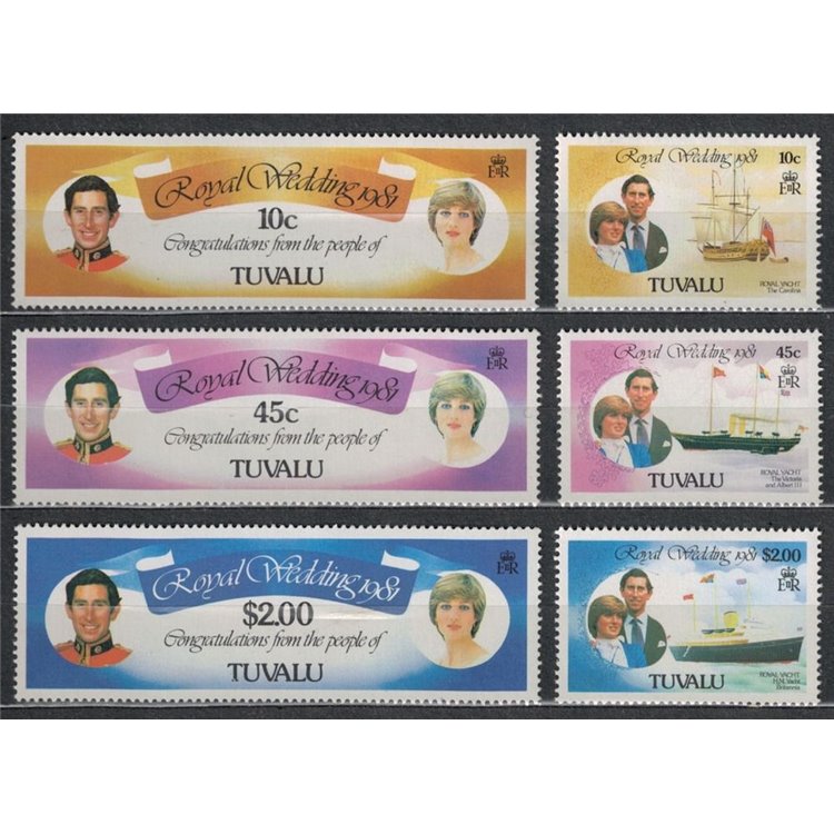 TUVALU 1981 Charles & Diana wedding 6v MNH**