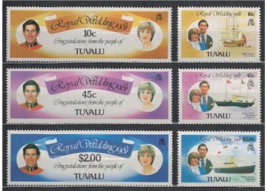 TUVALU 1981 Charles & Diana wedding 6v MNH**