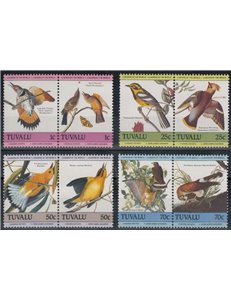 TUVALU 1985 John James Audubon, uccelli 8v MNH**