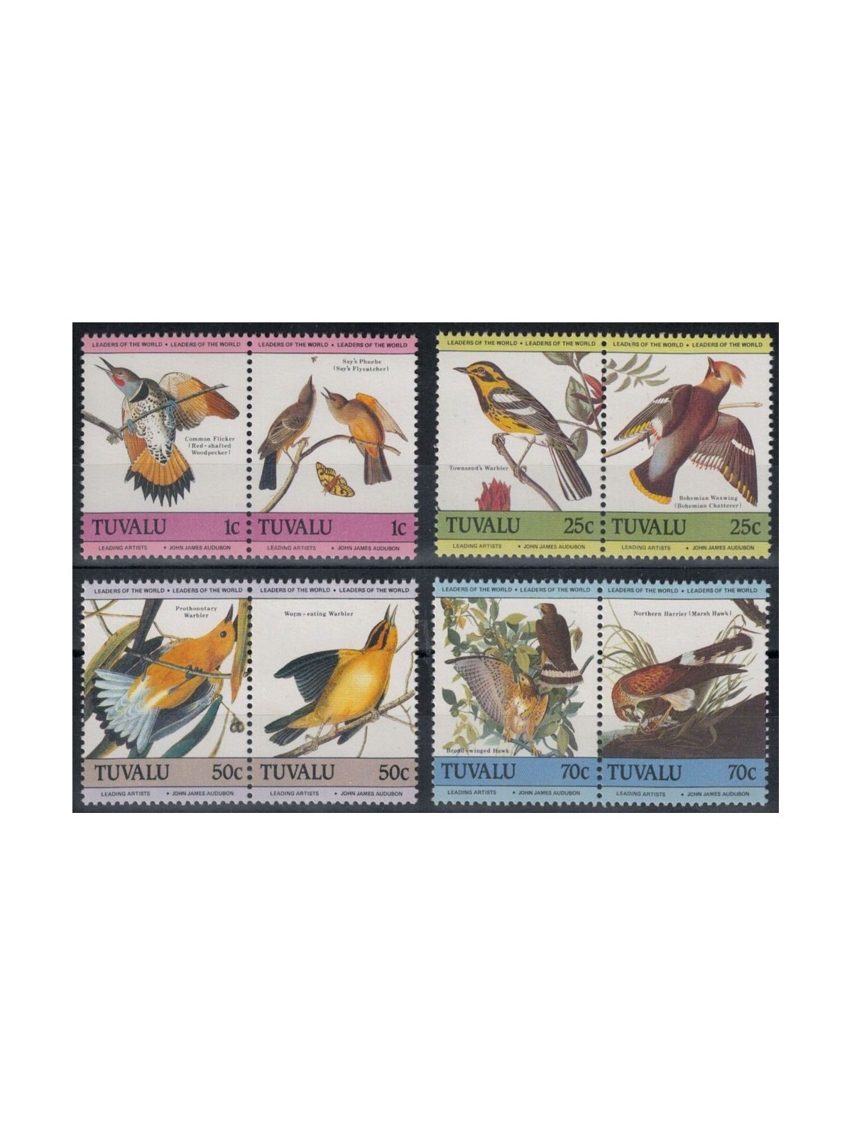 TUVALU 1985 John James Audubon, birds 8v MNH**
