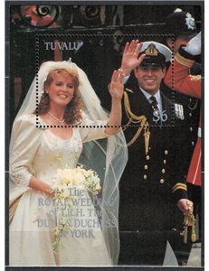 TUVALU 1986 Andrew & Sarah wedding 1 BF MNH**