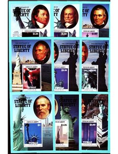 TUVALU 1986 Statue of Liberty 9 s/s MNH**