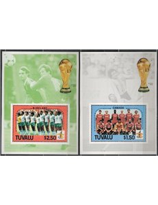 TUVALU 1986 World Cup Football 2 s/s MNH**