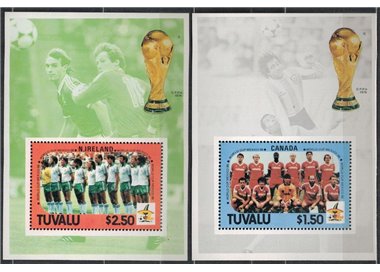 TUVALU 1986 World Cup Football 2 BF MNH**