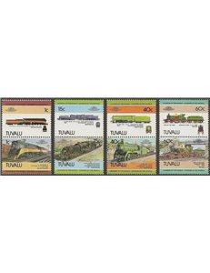 TUVALU 1984 Locomotive, treni 8v MNH**