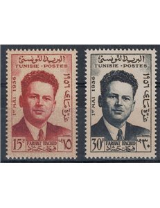 TUNISIA 1956 Farhat Hached 2v MNH**