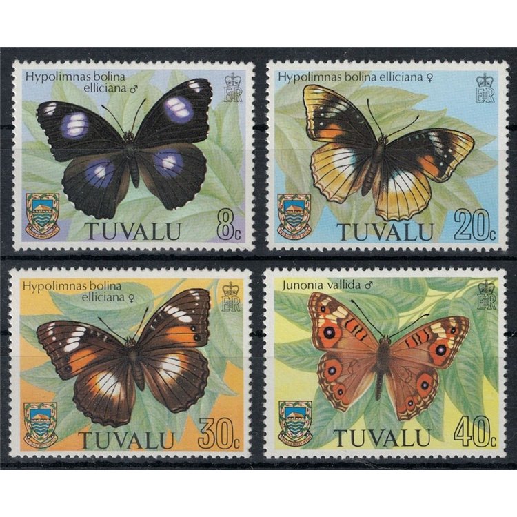 TUVALU 1981 Fauna, farfalle 4v MNH**