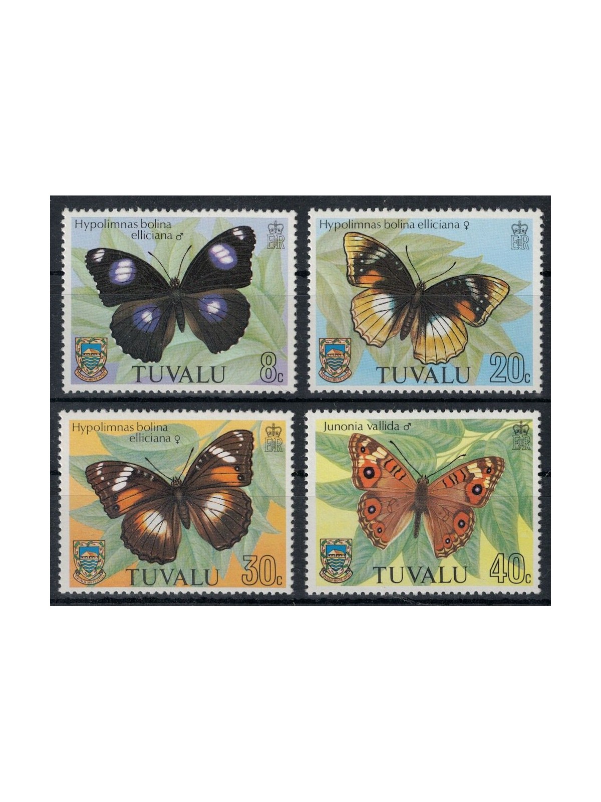 TUVALU 1981 Fauna, farfalle 4v MNH**