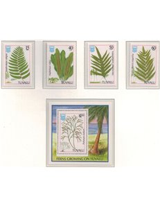 TUVALU 1987 Ferns 4v + 1 BF MNH**