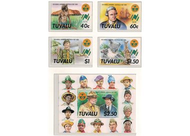 TUVALU 1987 World jamboree Australia 4v + 1 s/s MNH**