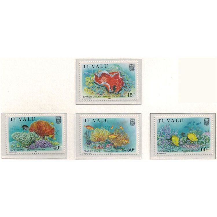 TUVALU 1988 Marine life 4v MNH**
