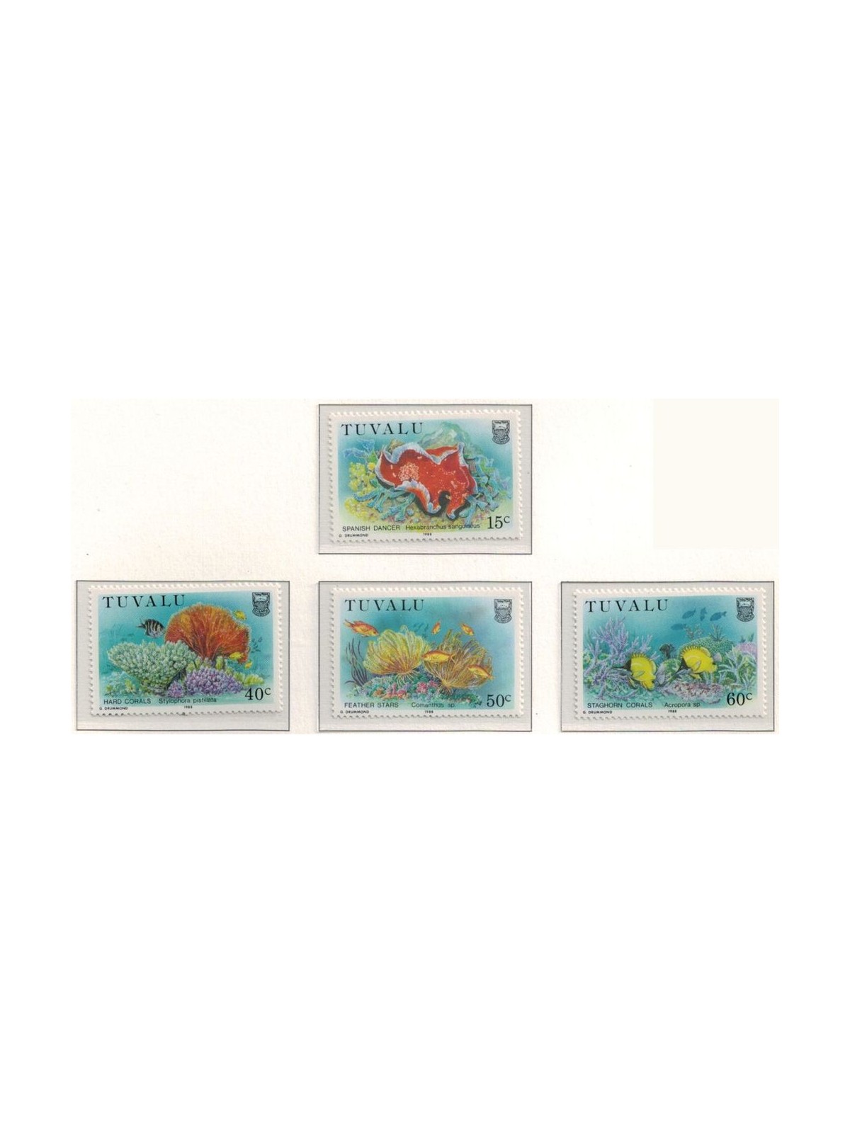 TUVALU 1988 Marine life 4v MNH**