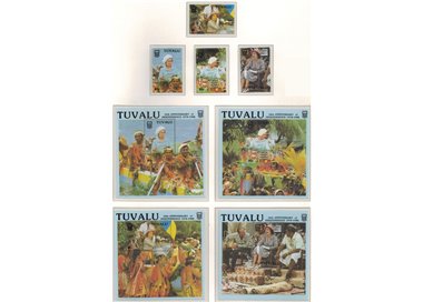 TUVALU 1988 Anniversario Indipendenza 4v + 4 BF MNH**
