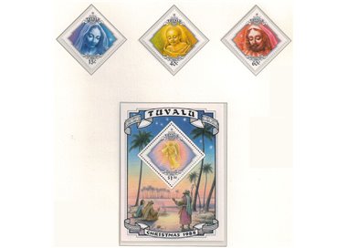 TUVALU 1988 Christmas 3v + 1 BF MNH**