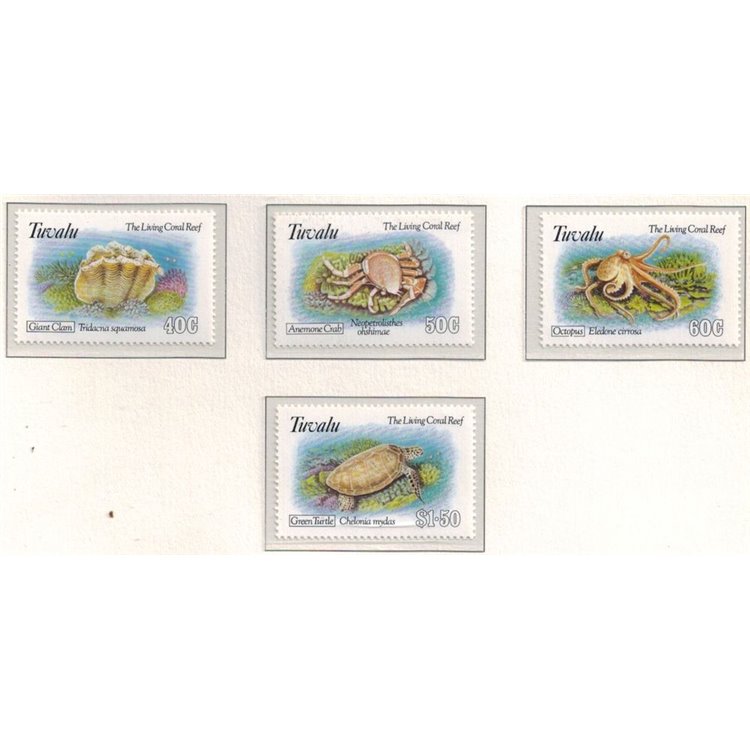 TUVALU 1993 Reef life 4v MNH**