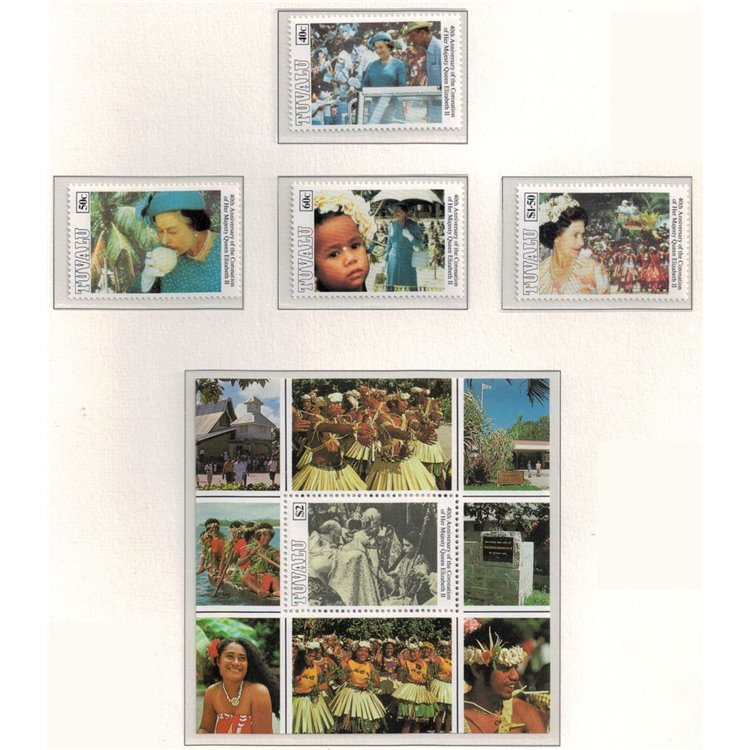 TUVALU 1993 Coronation anniversary 4v + 1 s/s MNH**