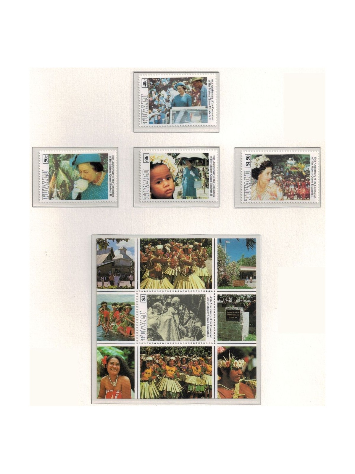 TUVALU 1993 Coronation anniversary 4v + 1 s/s MNH**